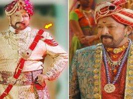 What is the price of the costume worn by Vishnuvardhan in the movie 'Aptharakshaka