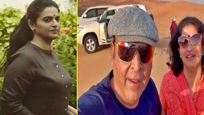 Where did 60-year-old Naresh and Pavitra Lokesh appear for their honeymoon on the day after their wedding